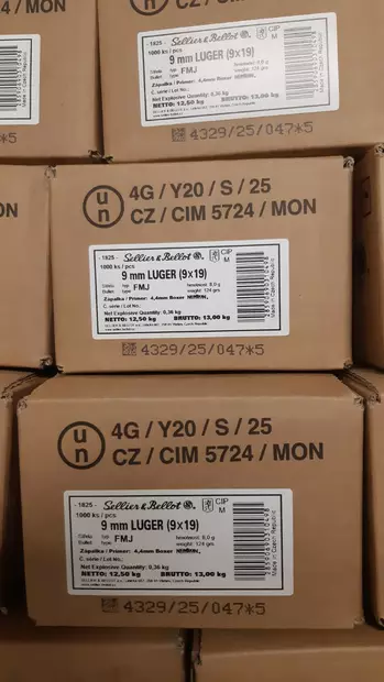 S&B 9x19MM 8G FMJ - Käsiase patruunat - ZZZ0012073 - 2
